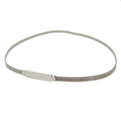 Gucci Plate Belt Metal Silver 0218 Gucci Ladies