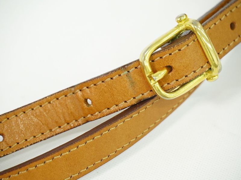 Authentic Celine Macadam Shoulder Bag Pochette PVC Leather Beige Brown Macadam