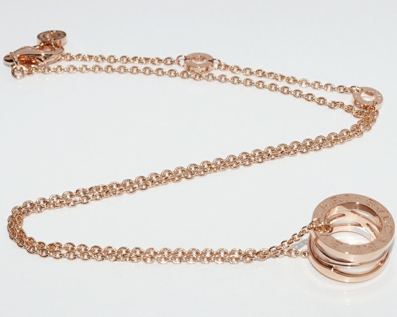 Bulgari Pendant Necklace 18K Pink Gold White Ceramic Bzero1 Legend Pendant