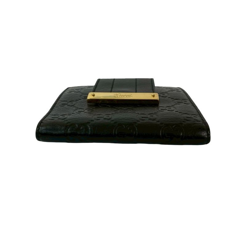Gucci Guccissima GG Pattern Logo Hardware Plate Leather Bifold