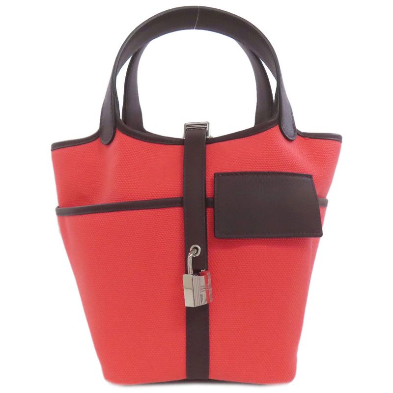 Hermes Picotin Lock PM Silver Hardware Handbag Toile Ashe Women