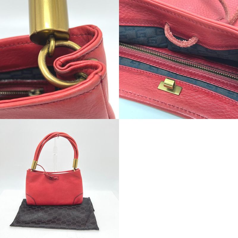 Gucci Handbag Logo 108964 Leather Red