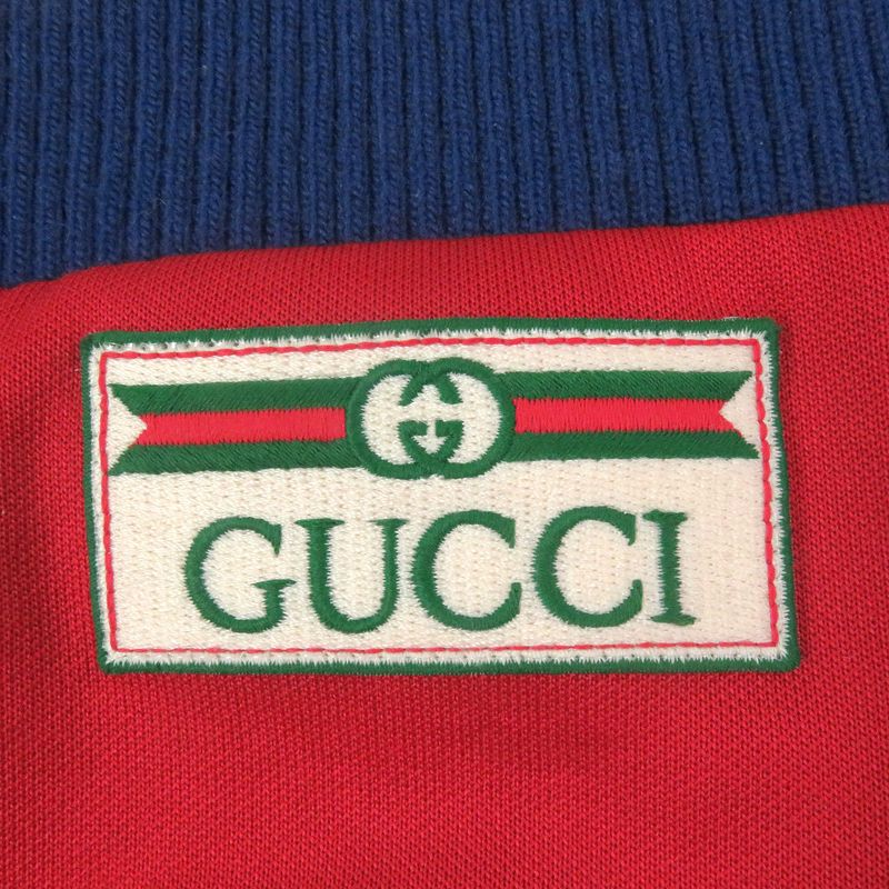 Gucci 625287 Logo Patch Line Design Track Jacket Jersey Red Ivory M Made In