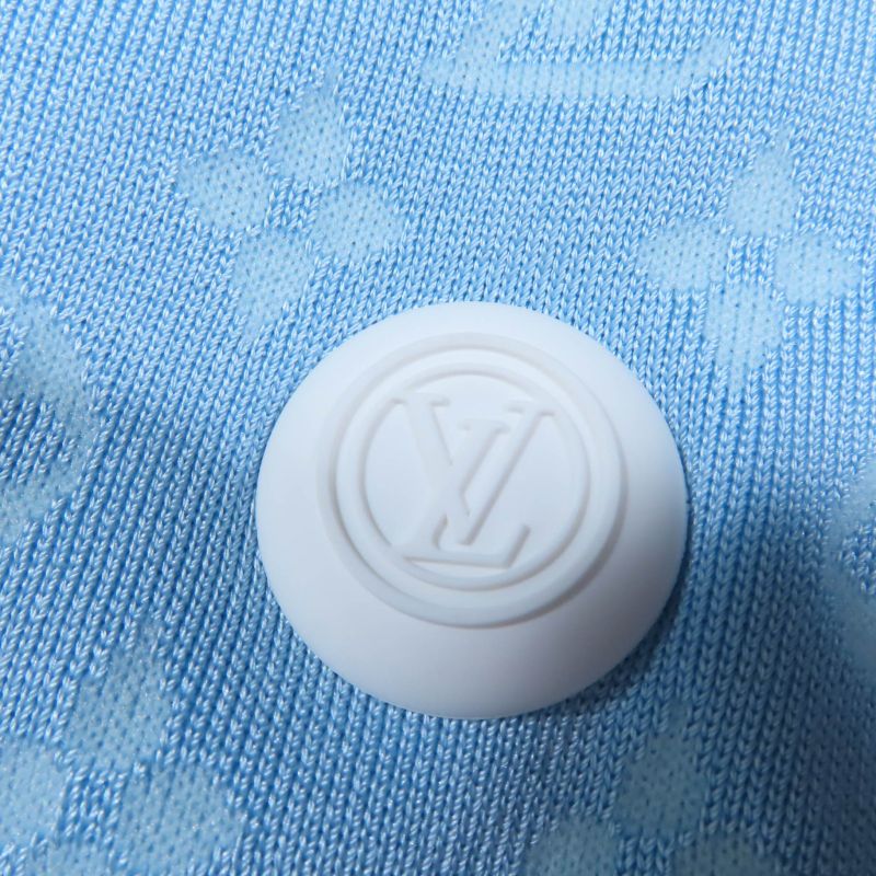 Louis Vuitton 24SS Silk Monogram Jacquard Top Jogging Pants Setup Light Blue S