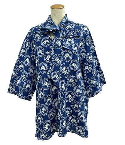 Gucci Short Sleeve Ribbon Blouse Riding Print Shirt Women's Size 38 (S) Gucci