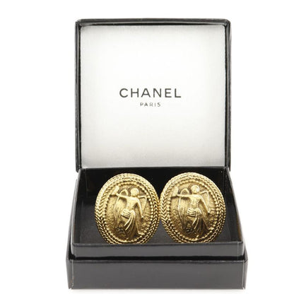 Chanel Angel Coco Mark Vintage Gold Plated Ladies 19.3g Earring