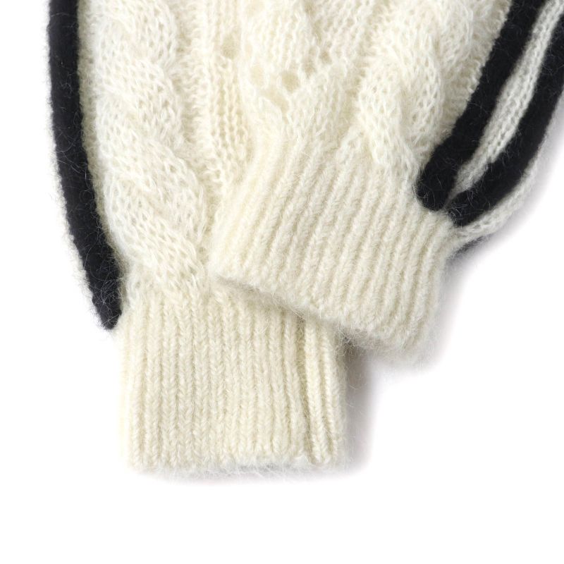 Gucci×adidas 721504 Trefoil Three Stripes Mohair Knit Pants Ivory Black XS Made