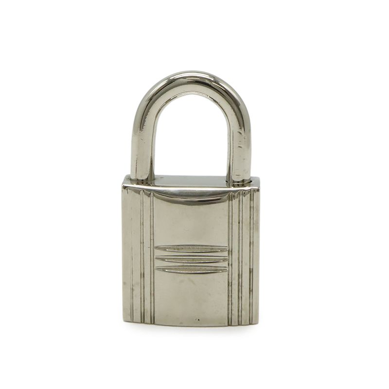 Hermes Cadenas Padlock No121 Key Keyed Metal Silver