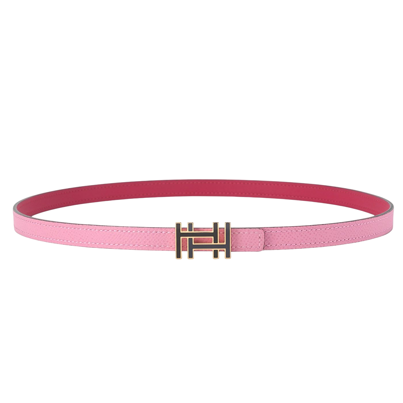 Hermes H O Carre Vosuift X Vaux Epson Belt Pink (gold Hardware) Belt Earring