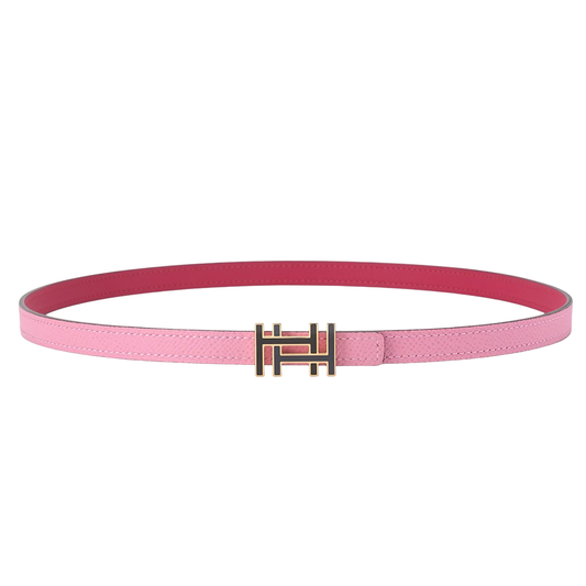 Hermes H O Carre Vosuift X Vaux Epson Belt Pink (gold Hardware) Belt Earring