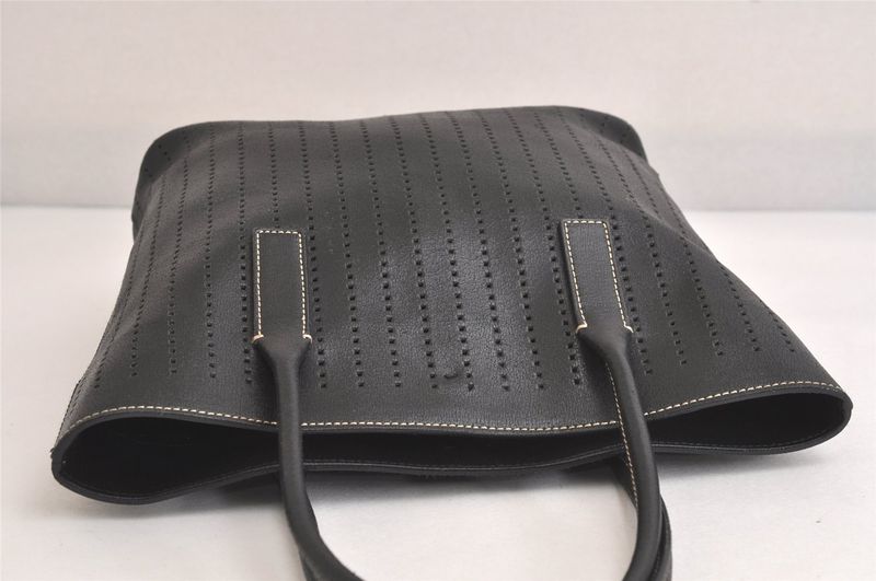 Prada Vintage Leather Hand Tote Bag Purse Black 3034n