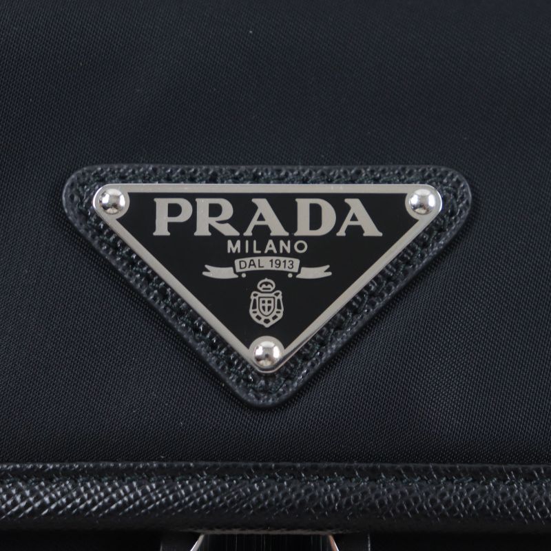Prada 2vh133 Re-nylon Nylon Saffiano Leather Triangle Logo Triangle Plate