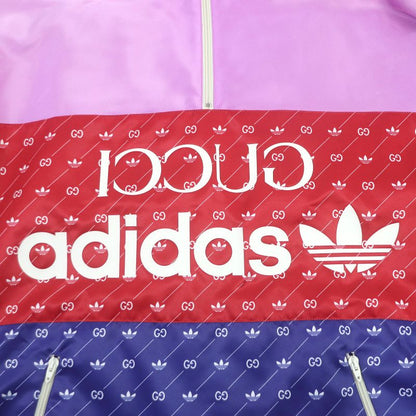 Gucci Adidas 22AW 691429 Half Zip Trefoil Logo Allover Hooded Anorak Hoodie