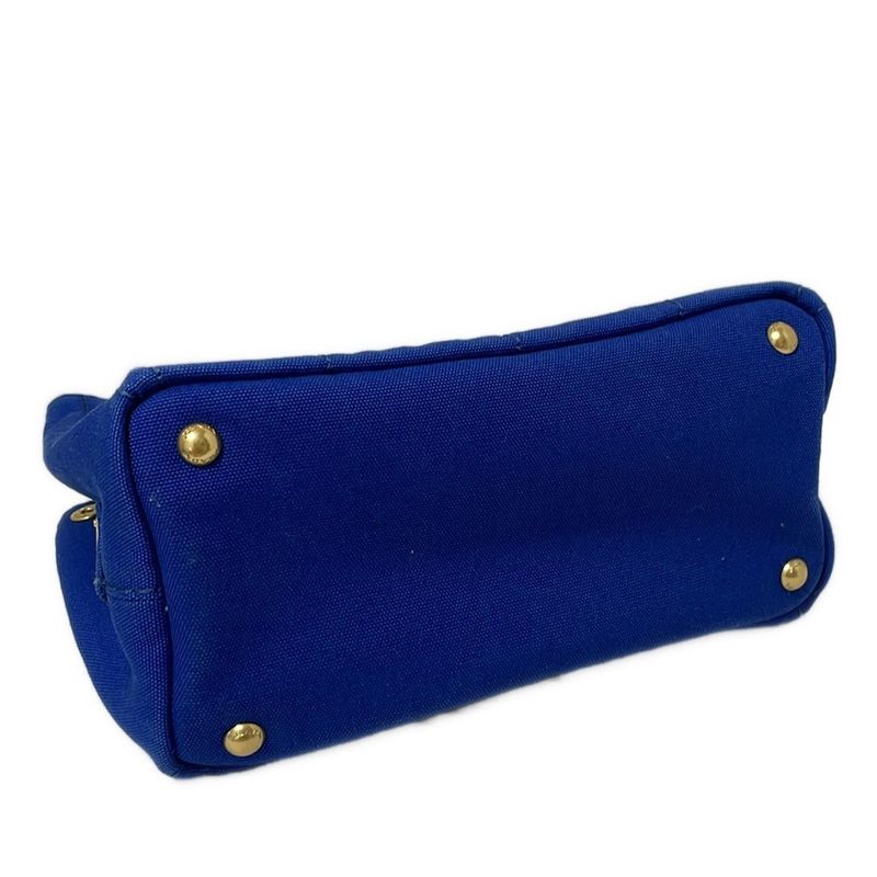 Prada Tote Bag Canapa Blue And Ivory