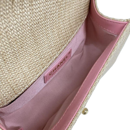 Chanel Shoulder Bag Boy Chanel / Chevron A67085 Beige And Pink Chain Shoulder /