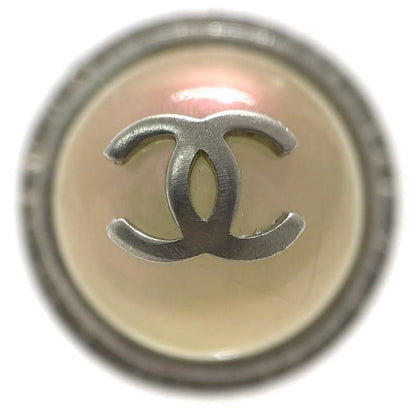 Chanel Earring Silver Pearl Style Coco Mark Excellent Condition Metal Used 98