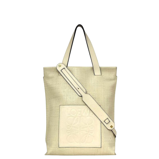 Loewe 2way Bag Shopper Bag Ivory White Linen