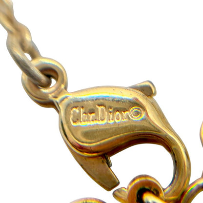 Christian DIOR Necklace Vintage Heart Rhinestone Gold