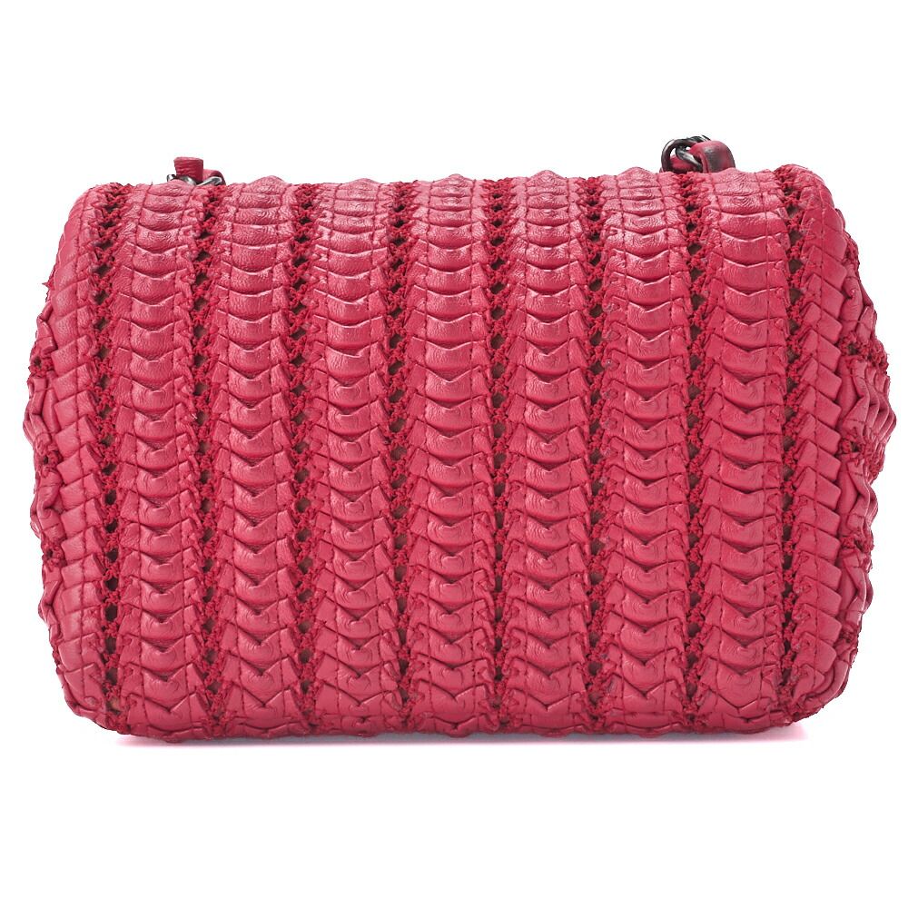 Chanel Mini Matelasse Turnlock Chain Shoulder Bag Lambskin Red (silver Hardware)