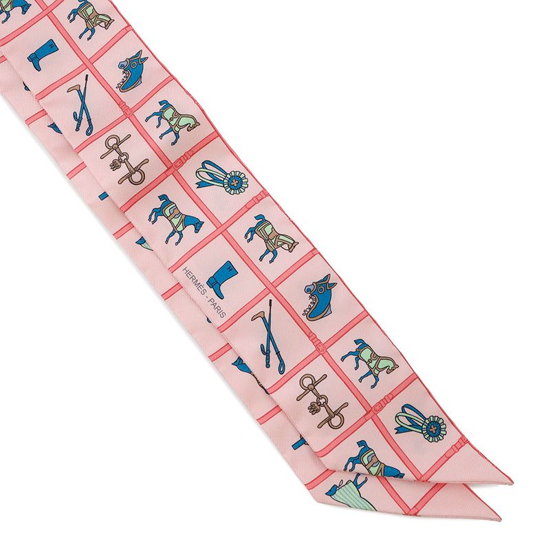 Hermes Scarf Twill Horsewear Couvertures Et Tenues de Jour Silk Rose Blue Veil