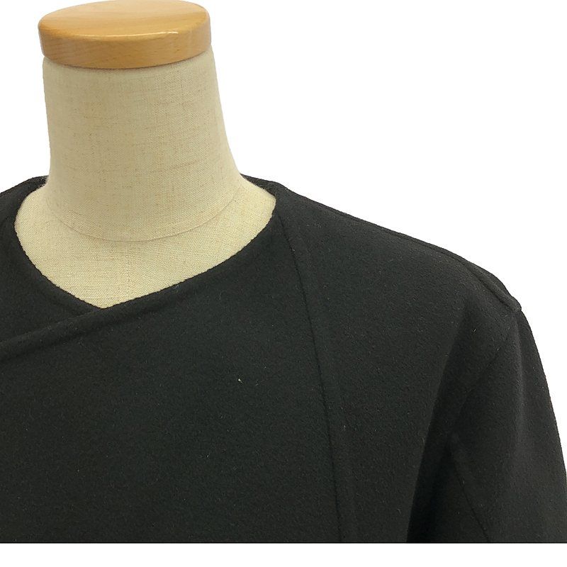 Celine - Phoebe Period Cashmere Blend Collarless Crombie Coat - 38 - Black -