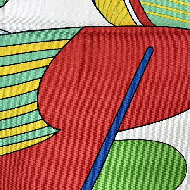 Hermes Scarf Carré 90 Green Blue White Thalassa