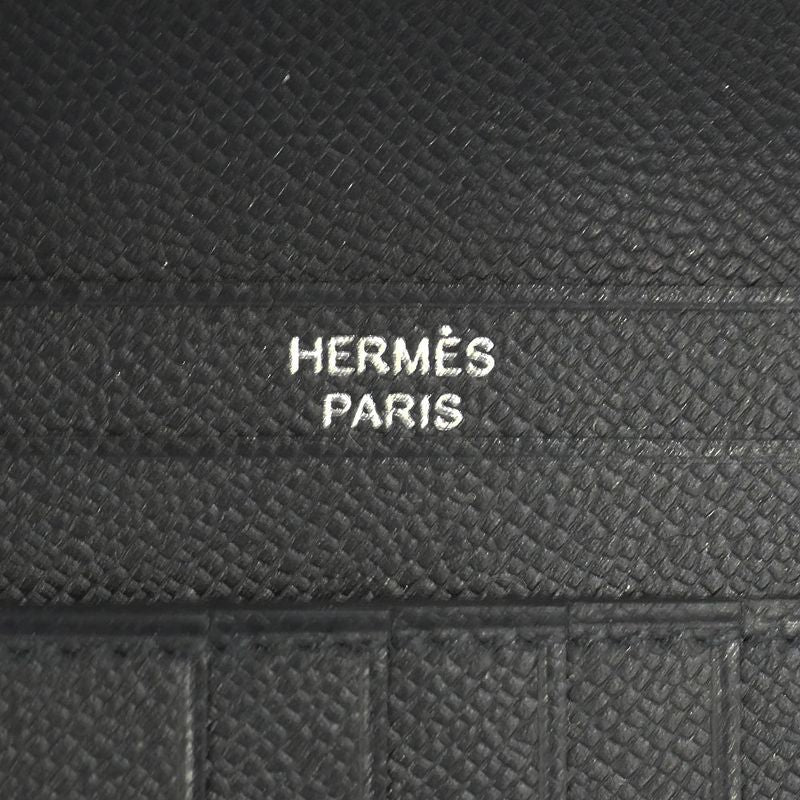 Hermes Bearn Compact Bifold Wallet Monochrome So Black Vo Madame W