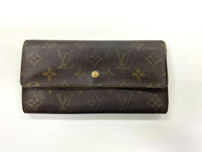 Louis Vuitton Monogram Pochette Porte Monet Cles Di Long Wallet M61725 Brown