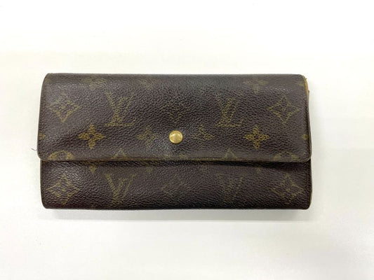 Louis Vuitton Monogram Pochette Porte Monet Cles Di Long Wallet M61725 Brown