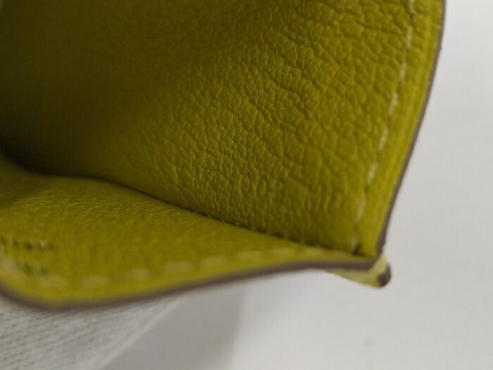 Hermes Diablo Card Case Chevre Leather Yellow Stamped Y