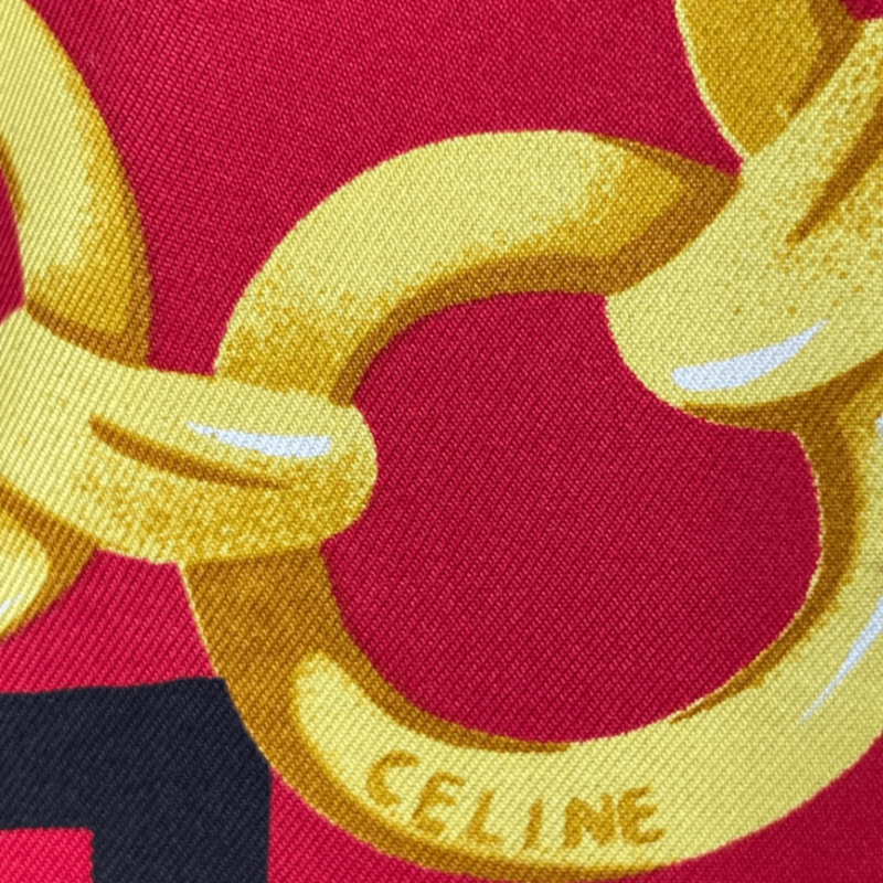 Very Rare Celine Jacket Logo Wool Silk With Chain V-neck Size 38 Multicolor