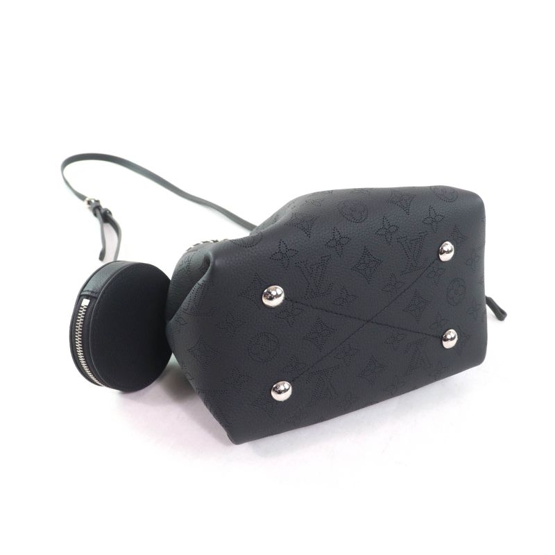 Louis Vuitton M57070 Bella Noir Black Mahina Leather 2way Shoulder Bag With
