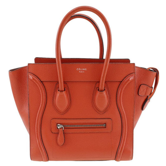 Celine Luggage Micro Calf Red Women's Handbag