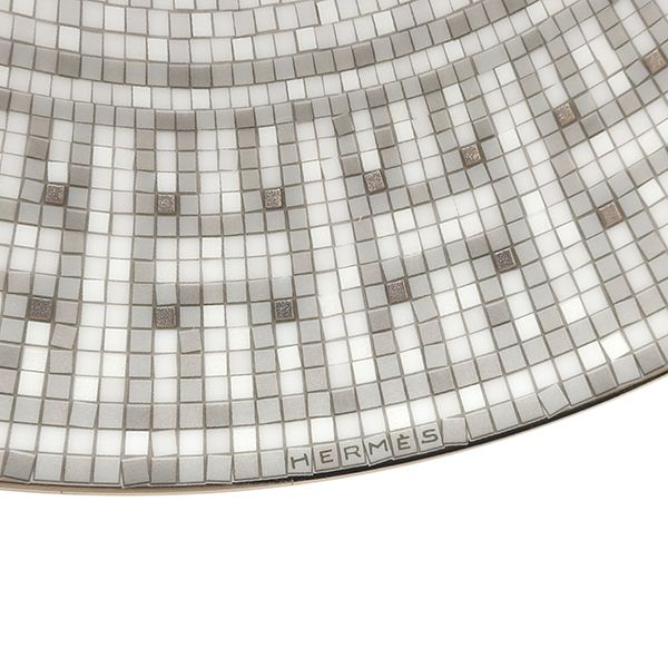 Hermes Tableware Dess Ert Plate Mosaic 24 Porcelain Platinum Porcelain Dish
