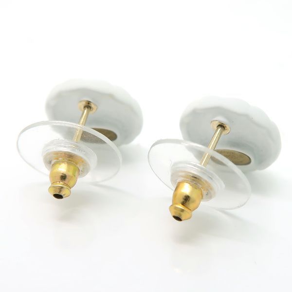 Chanel Earrings A19C Coco Mark Matelasse White Mini Chanel
