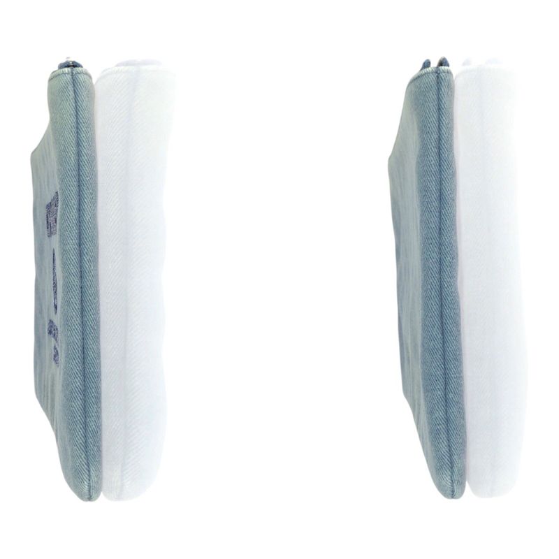 Chanel Deauville Sequined Blue Denim A80117 Clutch Bag Pouch Ladies 505121