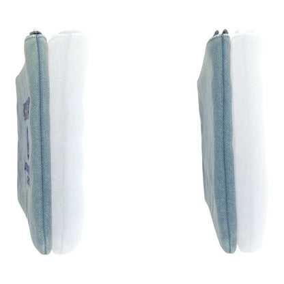 Chanel Deauville Sequined Blue Denim A80117 Clutch Bag Pouch Ladies 505121