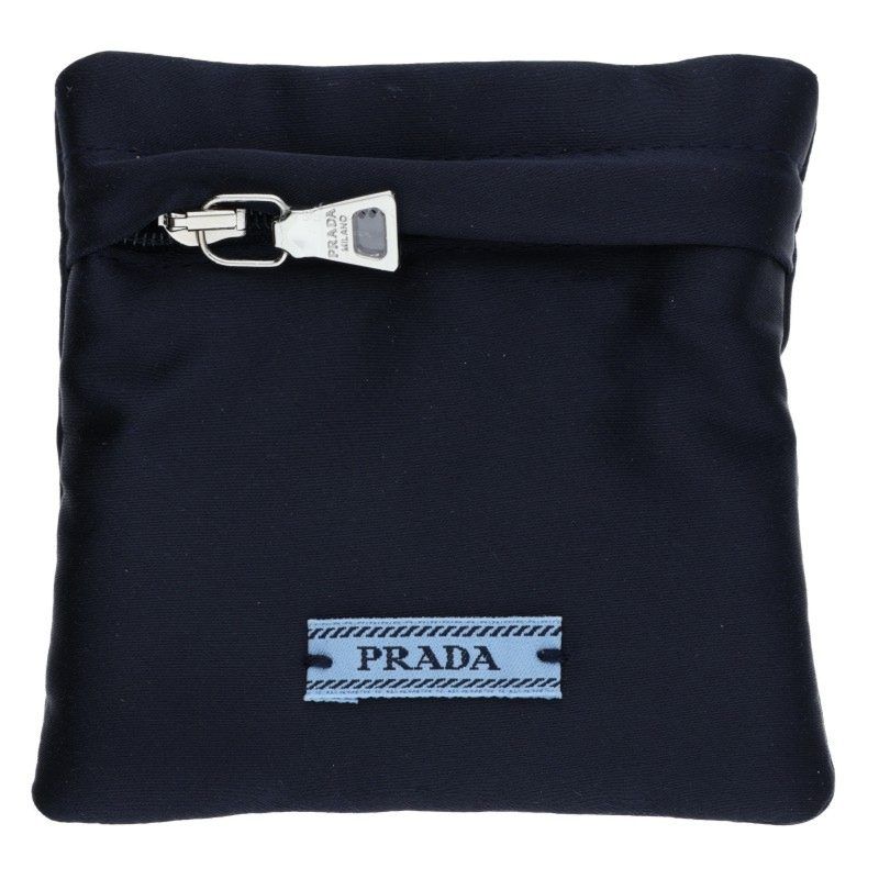 Prada Triangle Clear Stone Key Ring Chain Necklace Men's