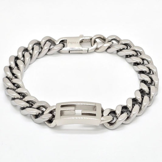 Fendi Baguette Bracelet M 19.5cm (7.68in) Long Silver-colored Palladium-polished