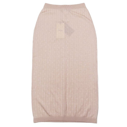 Unused 2022 Fendi Sheer Knit Tight Skirt Long Length Elastic Waist Total Stripe