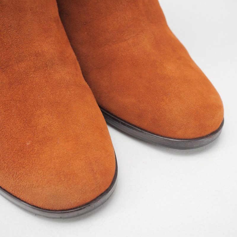 Chanel Boots Size 37C Middle Boots CC Logo Coco Mark Suede Shoes Made In