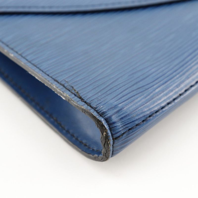 Louis Vuitton Art Deco Second Bag M52635 Epi Leather Toledo Blue Ladies Clutch
