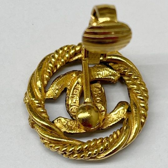 Chanel Earring Cocomark Vintage Round Plated Cocomark Old Product