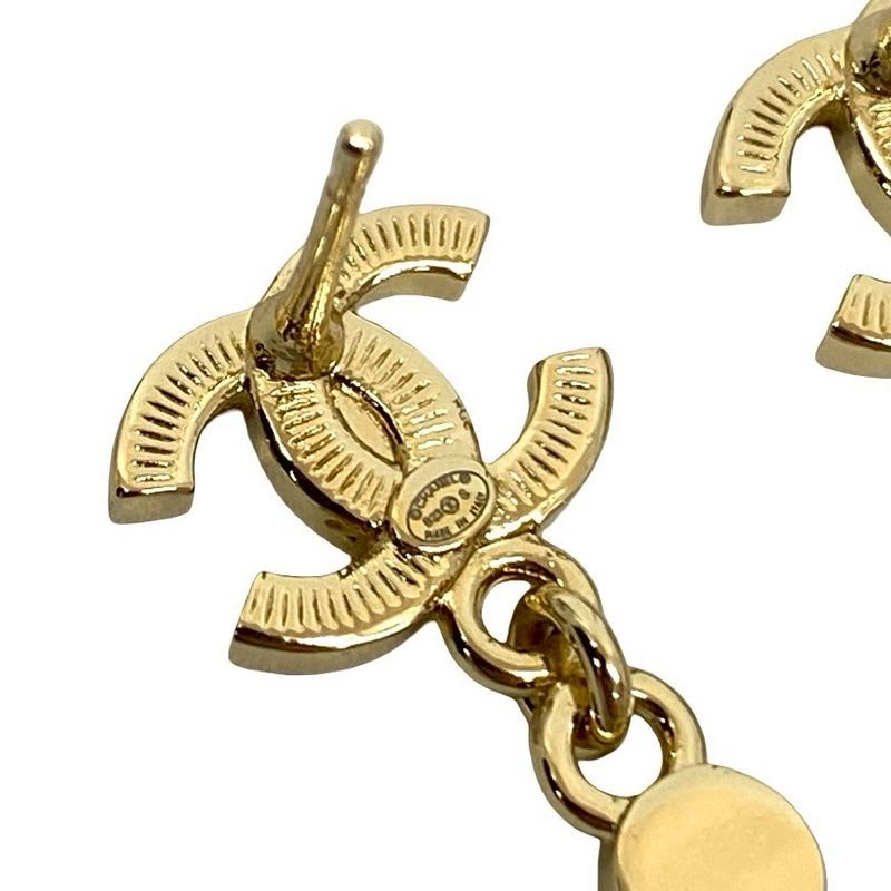 Chanel Perfume Bottle Swing Earrings Coco Mark Fake Pearl 23BS