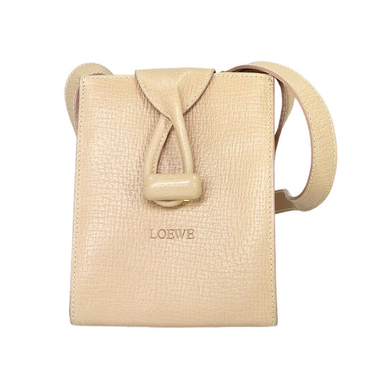 Loewe Shoulder Bag Leather Beige Gold