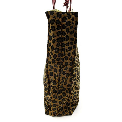 Fendi Leopard Handbag 8bh173 Canvas Ladies Handbag Brown Excellent Condition