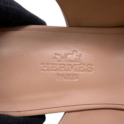 Hermes Ballet Shoes Cles Leather 35 Beige Perlino Gris Argent
