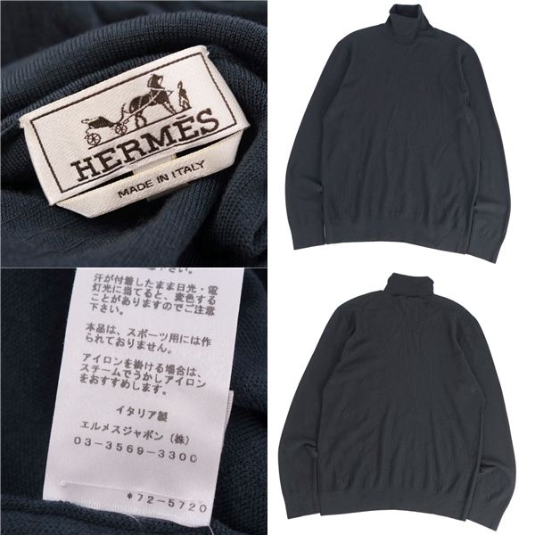 Hermes Knit Sweater Turtleneck Wool Top