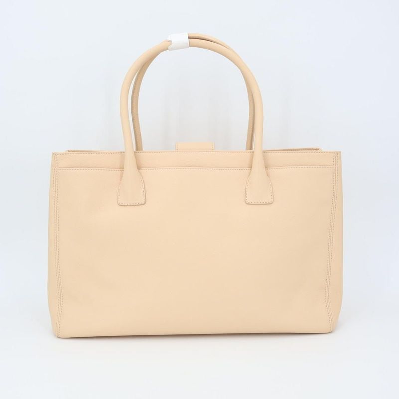 Chanel Executive Tote 2WAY Beige Gold Hardware Women's Caviar Skin Tote Bag