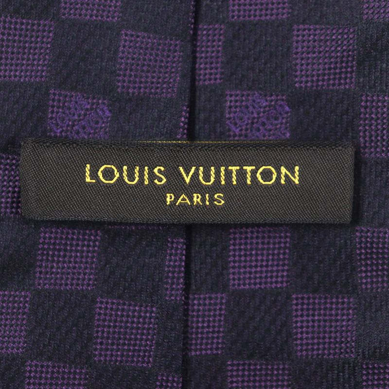 Louis Vuitton Silk Damier Monogram Set Of Two Ties Neckties Gray Made In Italy